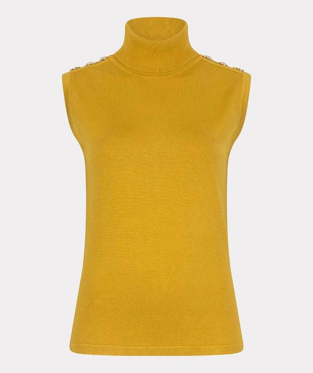 NEW ESQUALO women's sleeveless sweater in golden olive